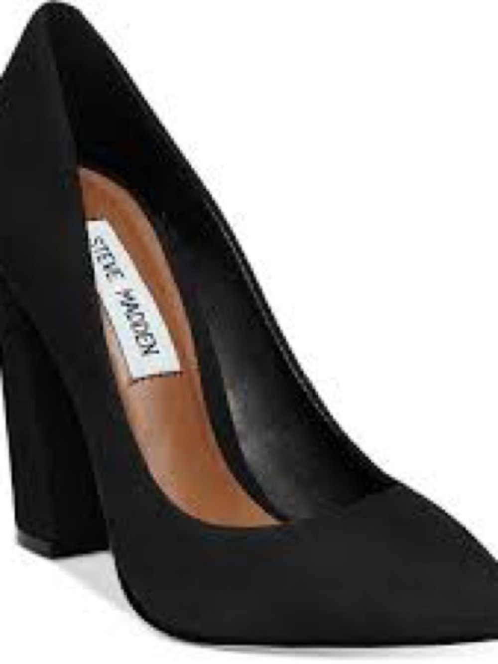 Steve Madden Black Suede Pointed Toe Block Heel